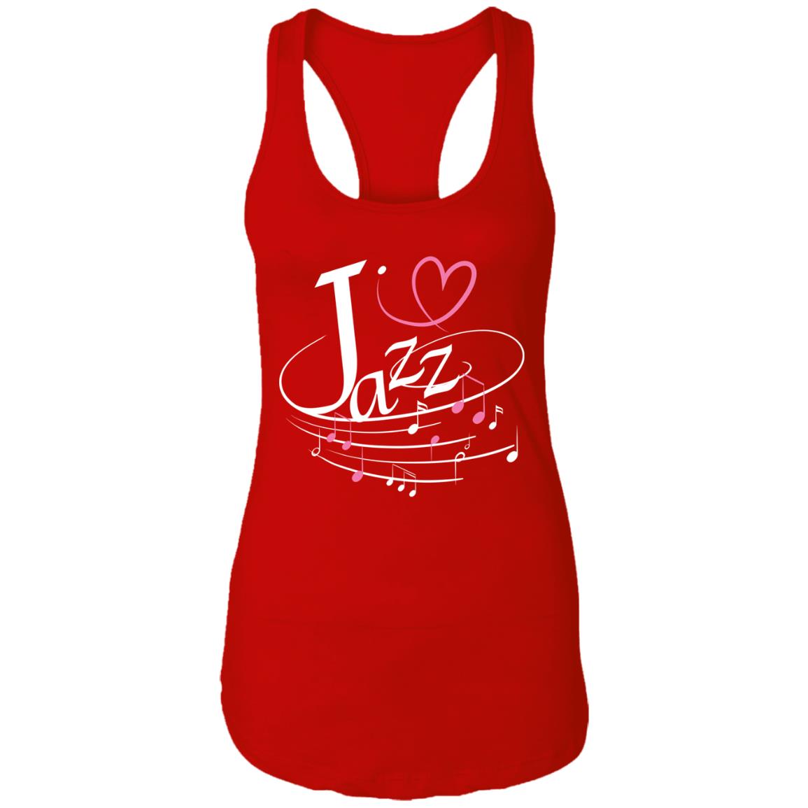 I Love Jazz Ladies Ideal Racerback Tank