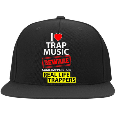 I Love Trap Music Flat Bill Twill Flexfit Cap