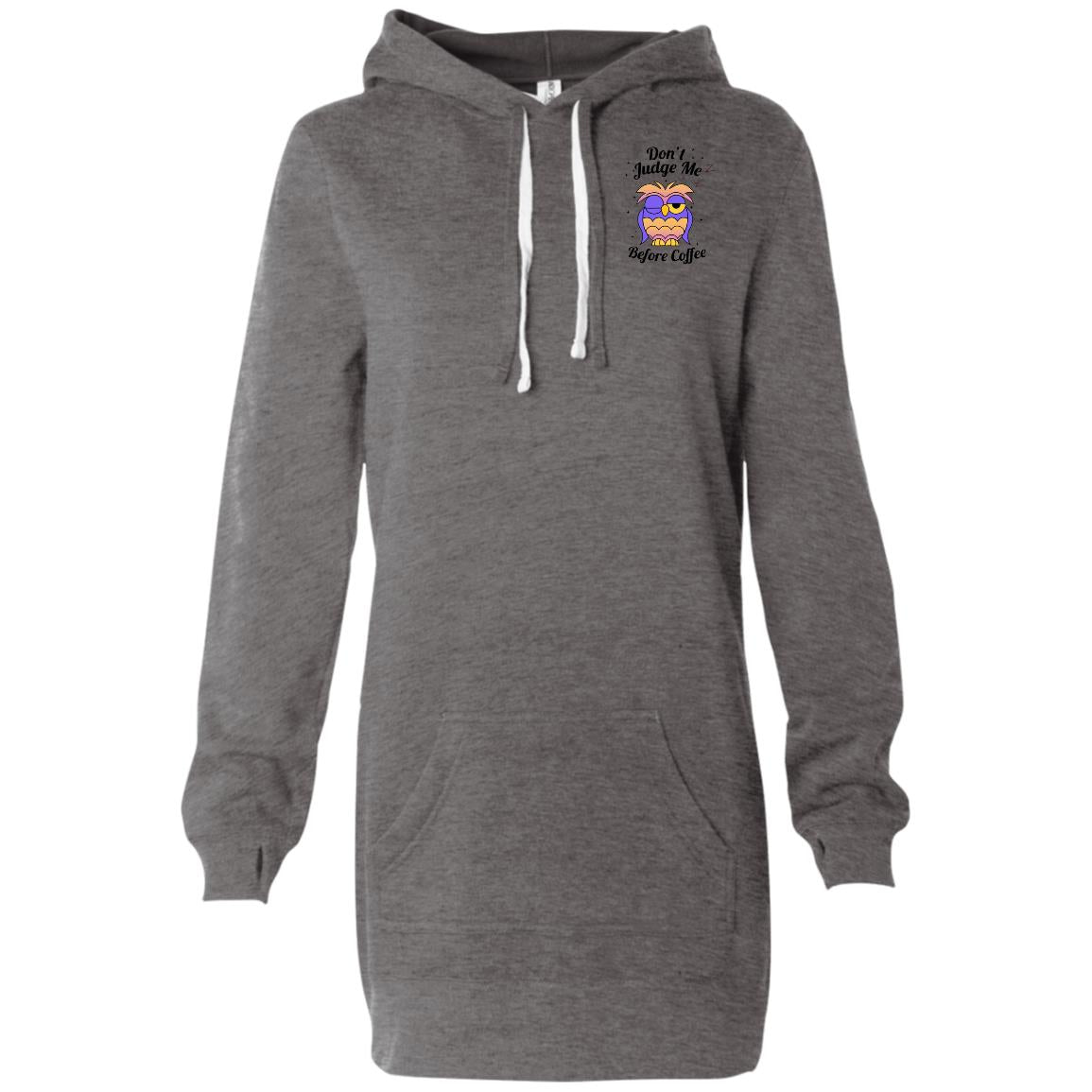 Dont Judge Me Before Coffee Women's Hooded Pullover Dress