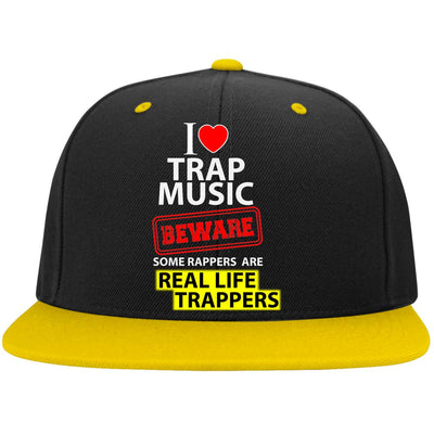 I Love Trap Music -Flat Bill High-Profile Snapback Hat