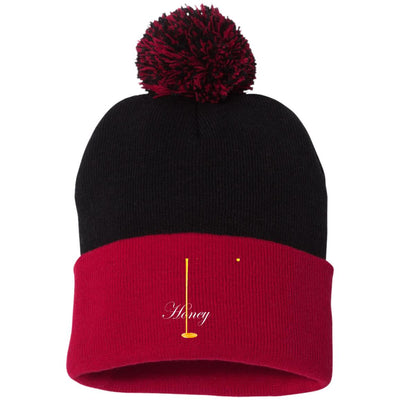 Honey-Pom Pom Knit Cap