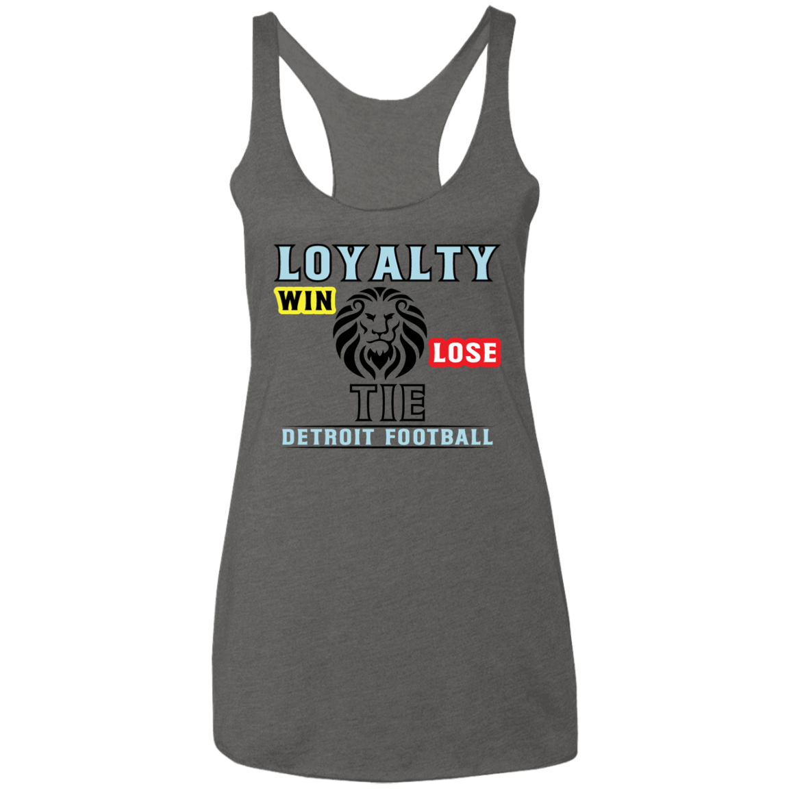 Detroit Win - Lose-Tie Ladies Triblend Racerback Tank