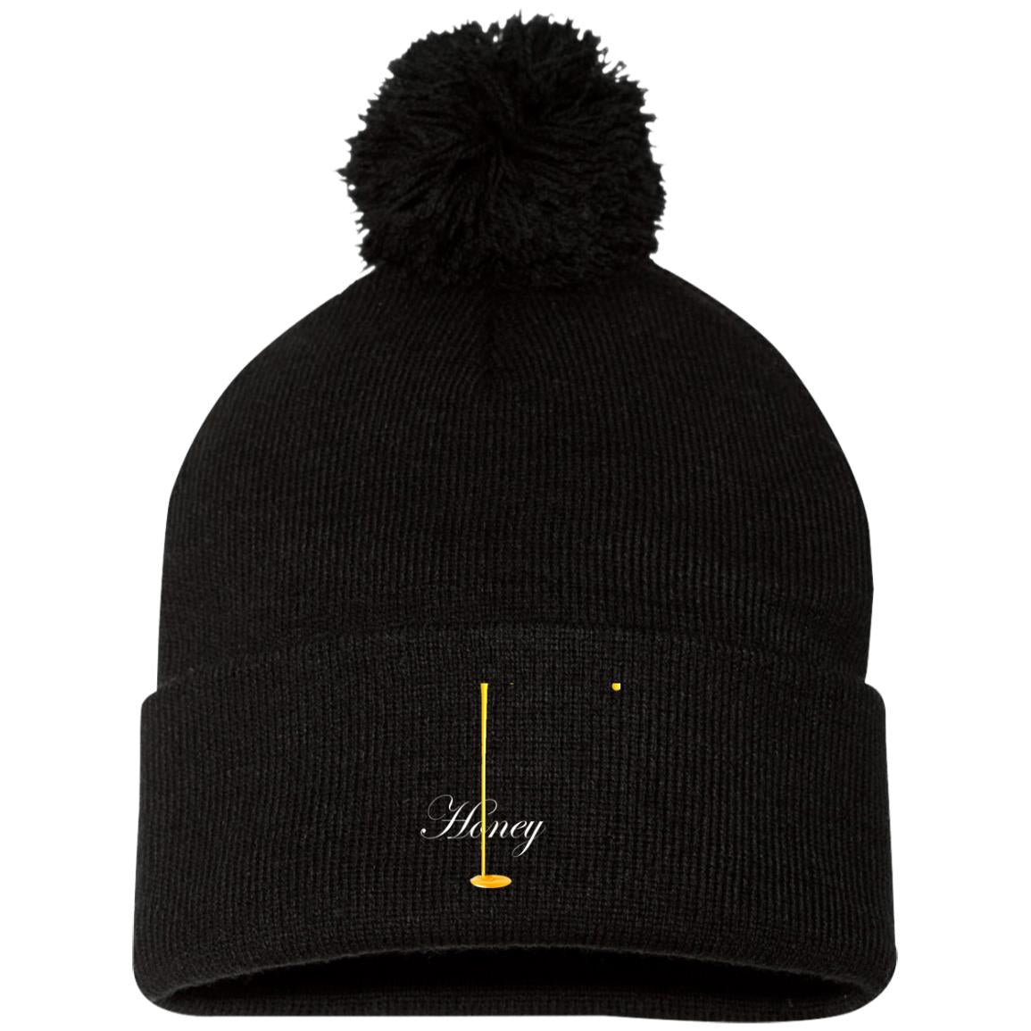 Honey-Pom Pom Knit Cap