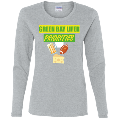 Green Bay Lifer Ladies' Cotton LS T-Shirt