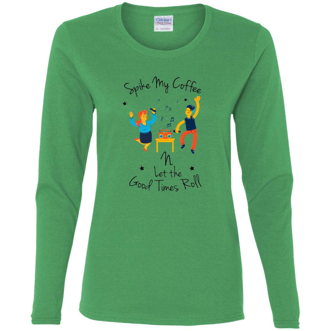 Spike My Coffee -Ladies' Cotton LS T-Shirt