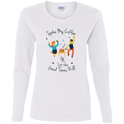 Spike My Coffee -Ladies' Cotton LS T-Shirt