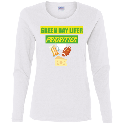 Green Bay Lifer Ladies' Cotton LS T-Shirt